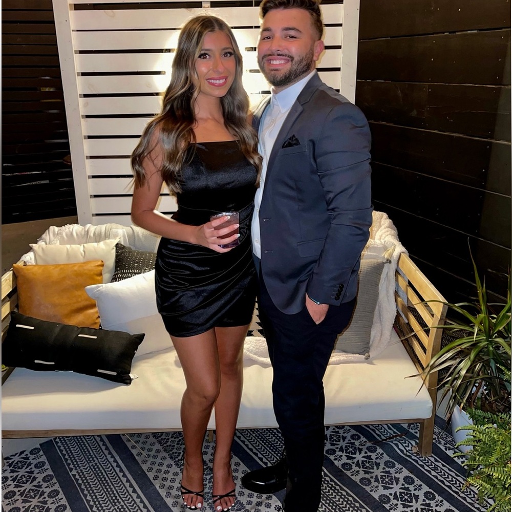Black Satin Mini Dress